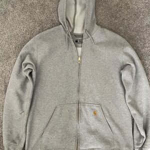 Carhartt Men's Zip-Up Gray Hoodie